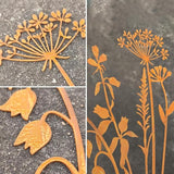 5Pcs Decorative Garden Stakes Metal Outdoor Yard Patio Pathway Rustic Ornaments Landscape Decor- Style a