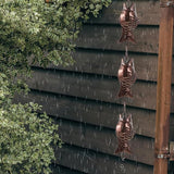 Abaodam Aluminum Alloy Rain Chain with Copper Fish Design Decorative Rainwater Catcher Chain for Garden and Porch Downspouts with Hanging Cups