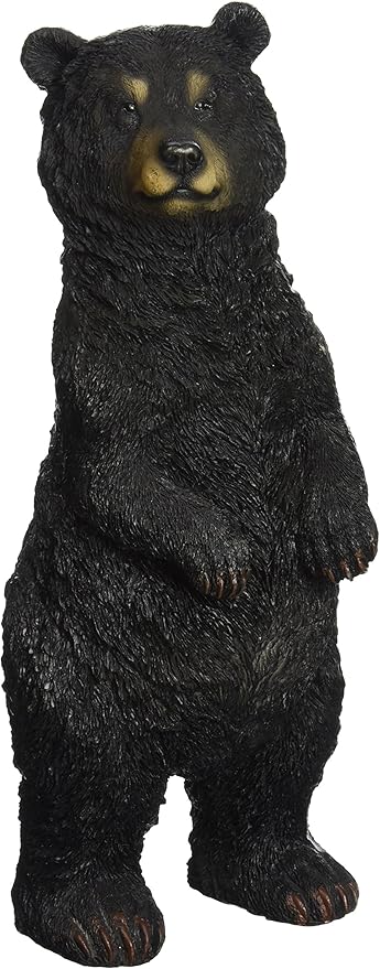 Design Toscano Black Bear Statue Standing, Multicolored