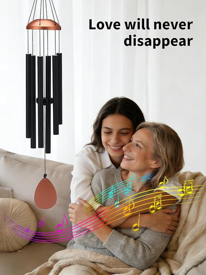 Large Alu Wind Chimes 37 Inch Zen Atmosohere A Gift for Mon Neighbor Suit for Garden Outdor Yoga Patio Decoration Unisex Black