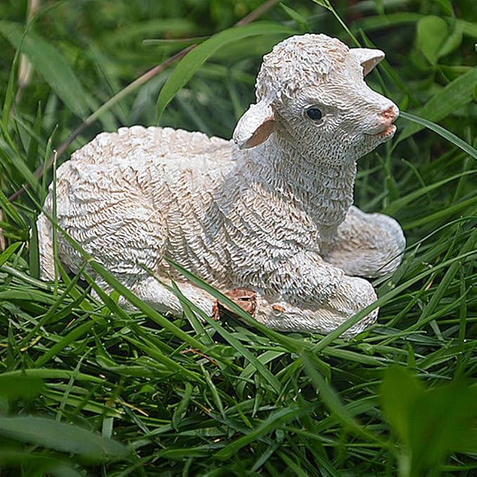 2 Pcs Sheep Panda Fairy Garden Kits Figurines for Miniatures Ornaments Fairies Gardens House Terrarium Kit Dollhouse Supplies DIY Outdoor Decorations Moss Micro Landscaping Decor