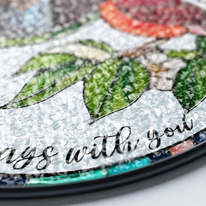 Personalized Photo Cardinal Stained Glass Suncatcher, Cardinal Memorial Sun Catcher Window Hanging, I'm Always with You Gift Home Decor, Mother's Day Sympathy Gift for Mom, Dad, Family SC-HU-M123