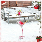 Vibrant Metal Flamingo Decor - Large Metal Yard Art - Outdoor Decoration Garden Statues - Standing Pink Flamingo for Yard, Elegant Flamingos Garden Sculpture & Gift for Women