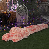 2 Sets Halloween Hanging Cocoon Corpse, 64'' Bloody Inflatable Cocoon Outdoor Decoration Set with Bandage, Scary Dead Body Prop Decor for Outdoor Halloween Party House Yard (Red)