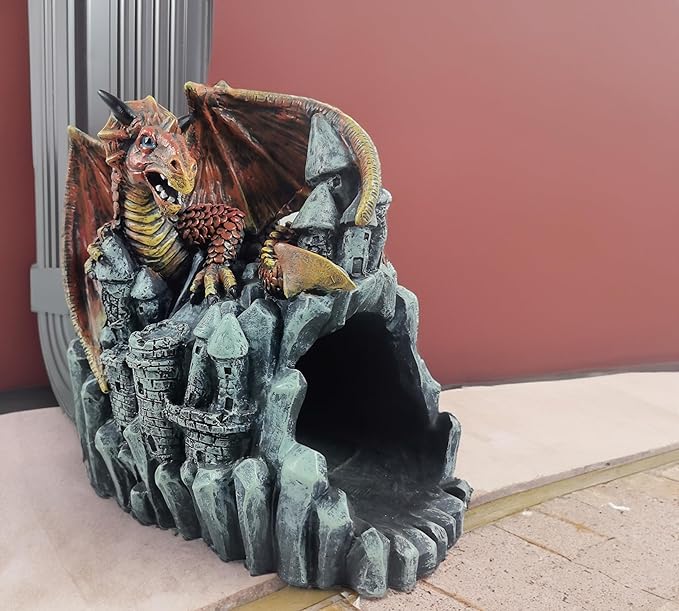 coolboy Dragon Gutter Diverter Rain,Deco Gutter Extension Downspout, Eco-Friendly Resin Statue Gutter Extender Diverter,Splash Block, Perfect Rain Gutter Downspout Extension for 3"x4" Downspouts
