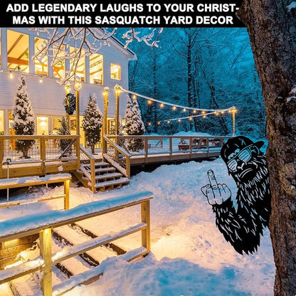 Funny Sasquatch Stake Men Gifts - Cool Yard Decor Gag Gift Idea for Dad Husband Grandpa, Unique Metal Sasquatch-Themed Outdoor Garden Present for Birthday Halloween Christmas Fathers Day Valentines