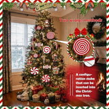 16ct Christmas Decorations Set Outdoor and Indoor Holiday Decor with Festive Candy Canes Gingerbread Ornaments 60 Meter Fishing Line and 28 Glass Fiber Stakes for Tree Yard