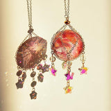 Pink Purple Crystal Suncatcher Hanging Decorative Ball Ornament with 40mm Crystal Ball Decor for Garden Window