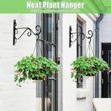 Preimum Black Plant Wall Mount Hanging Brackets Hooks Plant Basket Hanger Holder 10 Inches Indoor Outdoor Metal Brackets with Screws Garden Baskets Hanging Planters Lantern Wind Chimes(2PACK)