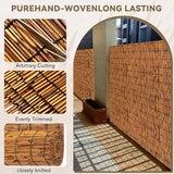 KOIUEYW Bamboo Reed Fencing, Light Russet Bamboo Screens Outdoor, Decorative Privacy Screen Reed Curtains for Patio Balcony Garden Backyard, 5 x 10 FT