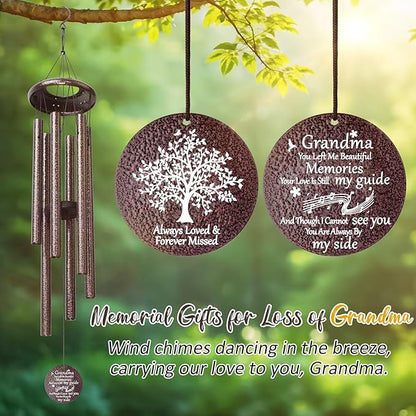 Memorial Gifts for Loss of Grandmother, 25''Memorial Wind Chimes for Loss of Grandma,Sympathy Gifts for Loss of Grandmother, Bereavement, Condolence, Remembrance Gifts,Windchimes in Memory of Grandma