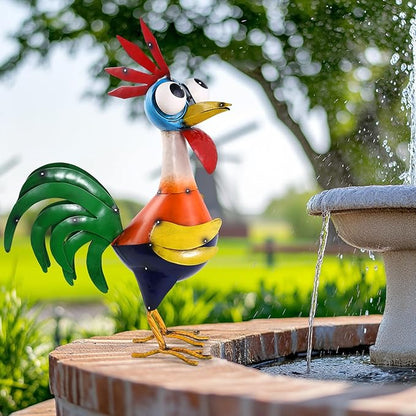 Ratuor Large Metal Rooster Decor Garden Statue Chicken Yard Art Kitchen Outdoor Decoration Gifts for Women Mom