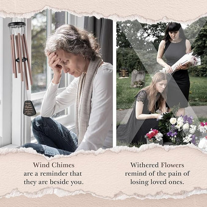Leebbsin Loss of Loved One Gift, 25.5" Sympathy Wind Chimes, Memorial Gifts for Loss of Loved One, Mom, Dad, Wife, Husband, Child, Remembrance & Bereavement Gifts for Funreal, Outdoor