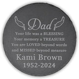 Memorial Garden Stone - Personalized Memorial Gifts for Loss of Loved One - Bereavement Gifts for Loss of Father Mother - Your Memory a Treasure - Round