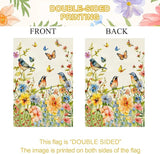 Baccessor Spring Floral Birds House Flag Double Sided 28x40 Inch Burlap,Flower Butterflies Large Garden Flag Porch Patio Front Entry Yard Seasonal Farmhouse Outside Outdoor Decor
