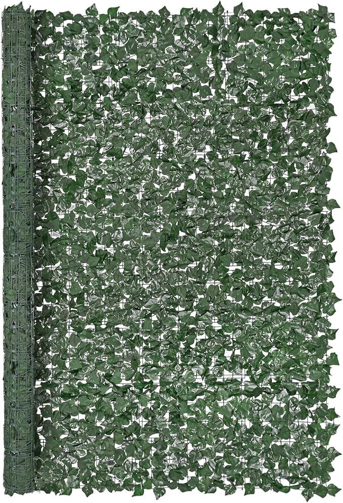 VEVOR Artificial Ivy Privacy Fence Screen, 96 x 72 in Faux Ivy Vine Leaf Hedges Fence, Greenery Privacy Fence with Strengthened Joint, Green Wall Decoration for Outdoor Garden, Yard, Balcony