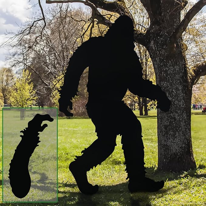 Zonon 7.5ft Large Bigfoot Iron Metal Outdoor Yard Decor Big Foot Sasquatch Gifts for Men Women Bigfoot Statue Silhouette for Yard Art Patio Lawn Forests Garden Farmhouse Decoration(Black,Classic)