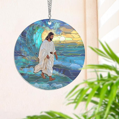 AXIARA Christian Gifts for Women Men Faith - Sun Catchers Indoor Window 6in for Home Garden Decor - Catholic Religious Spiritual Gifts for Mom Dad Christians, Religious Suncatchers for Windows Hanging