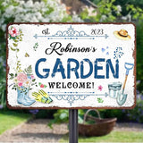 Custom Metal Signs with Name Made in USA Personalized Vintage Garden Sign Waterproof Vintage Decorative Metal Print for Wall Decor Customized Home Garden Ideas Gifts Artwork Prints for Yard Ourdoor