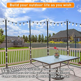 10 Pack 10 FT String Light Poles,Metal with Fork Lights Poles for Outdoor String Light, Rustproof Heavy Duty for Outside Garden,Patio,Wedding,Backyard,Deck,Party