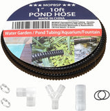 Corrugated Pond Tubing - Flexible, Kinkproof, Reinforced PVC Hose for Water Gardens, Pumps, Waterfalls & Aquaculture (10 Feet Black, 1.0 Inch)