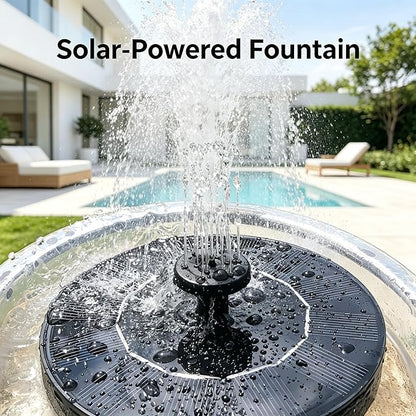 Solar Fountain with LED Lights 6 Nozzles 18CM, Solar Powered Water Floating Pump 50-80CM Spray Height, Large Illuminated Circulation Kit for Bird Bath, Pond, Garden, Pool