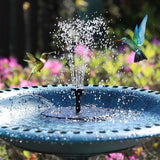 Upgraded Solar Bird Bath Fountains with 6 Nozzles, Free Standing Floating Solar Powered Water Fountain Pump for Bird Bath, Garden, Pond, Pool and Outdoor
