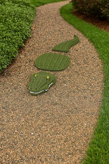 Solid Rock Stoneworks Crocodile 3-Piece Stepping Stone Set – Concrete Garden Decor – Fun Outdoor Pathway Accent – Handcrafted Alligator Design – Made in USA