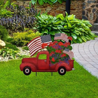 Briarwood Lane Stars and Stripes Truck Metal Art