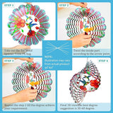 Hummingbird Wind Spinner,Hummingbird Gift for Women/Mother/Father,12In Stainless Steel 3D Wind Spinner Hanging Kinetic Yard Garden Christmas Ornaments,Outdoor & Indoor Wind Sculptures