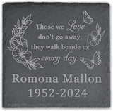 Memorial Garden Stone, Memorial Stone, Personalized Memorial Gifts, Sympathy Gifts for Loss of Loved One, Bereavement Gifts for Loss of Father Mother - Walk Beside Us Every Day - Square