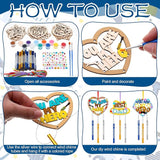 DoubleFill 30 Pack Wind Chime Kit Make You Own Father's Day Wind Chimes Crafts DIY Coloring Wooden Father's Day Art and Craft for Dad's Birthday Gifts Party Decoration Hanging Ornaments