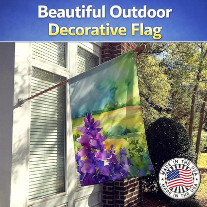 Caroline's Treasures New Jersey Violet in Watercolor House Flag Large Porch Sleeve Pole Decorative Outside Yard Banner Artwork Wall Hanging, Polyester, House Size, Multicolor