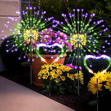 PEVOROS Garden Decor Solar Lights Outdoor,4 Pack 120LED Waterproof Colorful Solar Garden Lights Your Outdoor Decoration,Yard, Patio, Porch,Flower Pot,Pathway,Christmas (Purple, Green, Yellow)