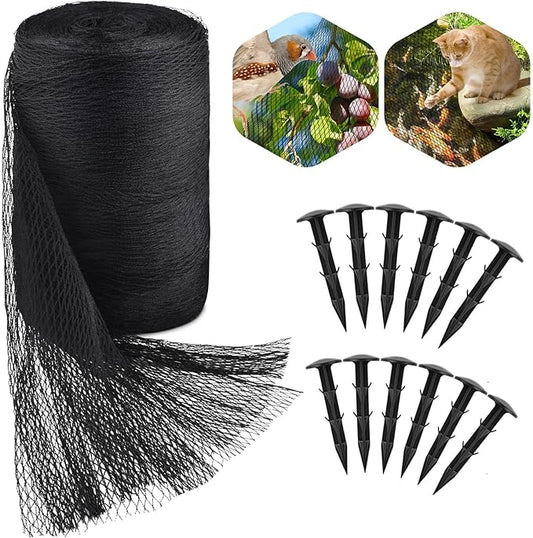 PACETAP 30 x 35 Ft Koi Pond Netting Kit, Heavy Duty Pond Netting Mesh Net Cover for Leaves, Protecting Koi Fish from Birds, Cats -Stakes Included