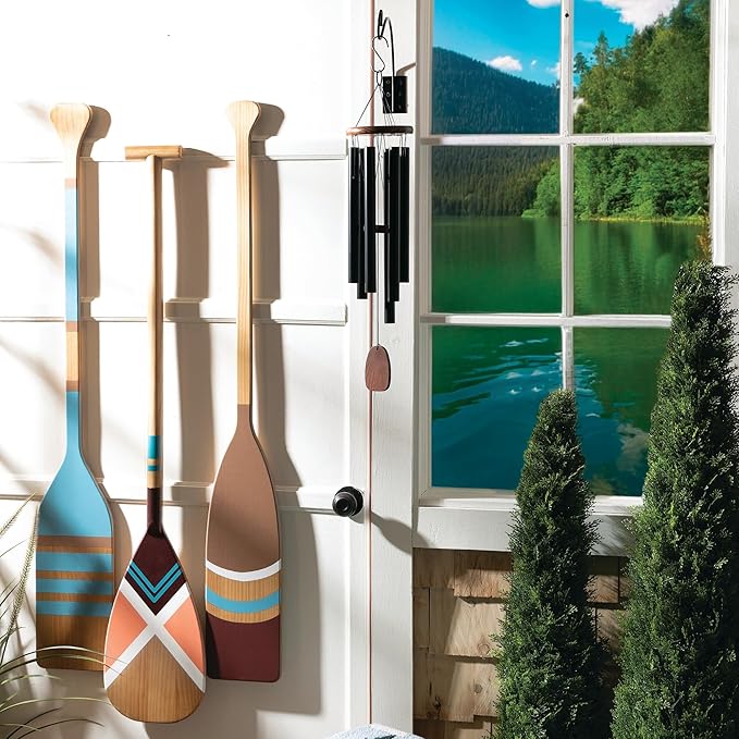 Woodstock Wind Chimes Outdoor Hanging Bracket,Windchime Hanger Black Iron Metal Hanger for Outside, Patio Garden Yard Lawn Porch Décor