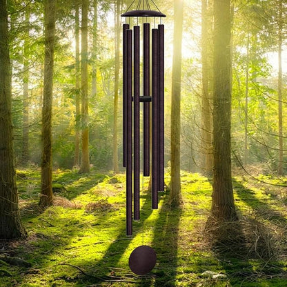 66" Extra Large Wind Chimes for Outside Deep Tone, 6 Thick and Bold Aluminum Tubes Tuned Relaxing Melody Wind Chime, Big Wind Chimes for Garden Patio Decor, Great Gift Idea for Mother's Day (Bronze)