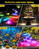 T-SUN Colored Pond Lights with APP and Remote Control – Bright LED Underwater Light Submersible Fountain Lights, IP68 Waterproof Landscape Lighting for Garden Koi Ponds Aquarium (Set of 5)