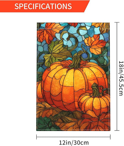 Fall Pumkin Garden Flag Seasonal Double Sided 12 x 18 Inch Small Yard Flag for Indoor Outdoor Decor Holiday All Seasons