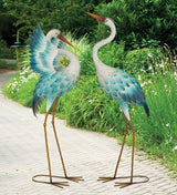 Regal Art & Gift Blue Crane Metal Statue 34" H – Indoor Outdoor Decorative Sculpture for Home & Garden Décor, Weather-Resistant Yard Art Figure for Patio, Lawn