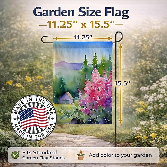Caroline's Treasures Idaho Syringa in Watercolor Garden Flag Mailbox Flag Decorative Yard Flag Banner Outside Patio Artwork Yard Flower Beds, Garden Size, Multicolor