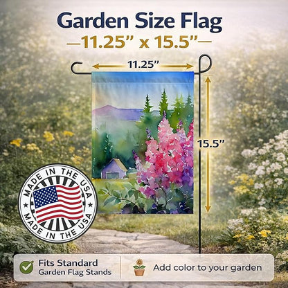 Caroline's Treasures Idaho Syringa in Watercolor Garden Flag Mailbox Flag Decorative Yard Flag Banner Outside Patio Artwork Yard Flower Beds, Garden Size, Multicolor