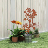 Metal Butterfly&Daisy Decorative Garden Stake, Swaying Flowers Decor for Outside, Yard Art Lawn Ornaments for Outdoor and Garden Gifts for Lawn, Pathway, Porch, Backyard Patio, Garden Decor（Rusty）