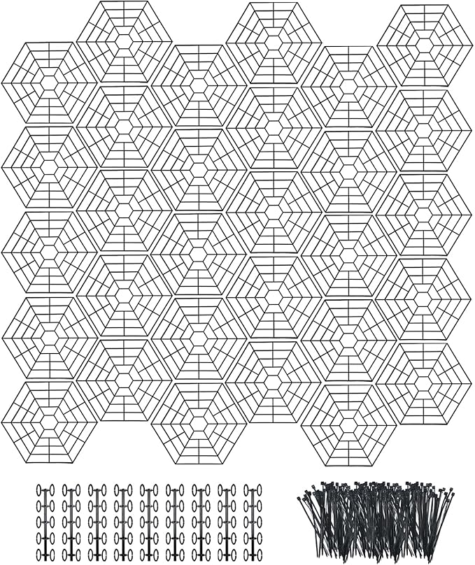 Pond Netting Floating Guard, Fish Protector, Floating Net for Pond, 30 Nets with 90 Connectors & 120 Zip Ties