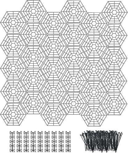 Pond Netting Floating Guard, Fish Protector, Floating Net for Pond, 30 Nets with 90 Connectors & 120 Zip Ties
