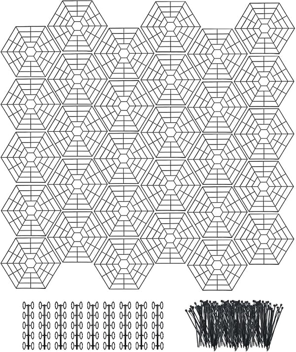 Pond Netting Floating Guard, Fish Protector, Floating Net for Pond, 30 Nets with 90 Connectors & 120 Zip Ties