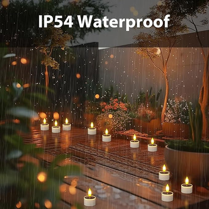 Yme Solar Tea Lights Outdoor Waterproof, 6 Pack Small Rechargeable Flameless LED Flickering Solar Candles with Dusk to Dawn Sensor, Votive Lights for Lanterns Garden Patio Hanging Wedding Party Decor