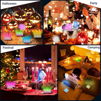 LOFTEK Rechargeable LED Pool Lights with Magnet & Remote, 13 LEDs Color Changing Underwater Pool Lights, Waterproof Swimming Pool Light for Pond, Bathtub, Vase, Fountain (4 Pack-Rechargeable-II)