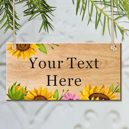 EDSG Personalized Signs Wooden Welcome Sign Custom Door Sign Personalized Plaque Yard Signs Garden Signs for Outside Hanging Wall Sign Home Decor(Design 2)