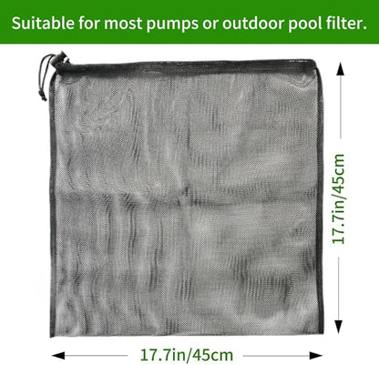2 Pcs 17.7" x 17.7" Pond Pump Cover, Pond Pump Filter Bag, Black Media Bag Large Pump Mesh Bag for Outdoor Water Ponds Filters, Water Filter Pump, Outdoor Ponds, Garden, Swimming Pool (2Pcs)